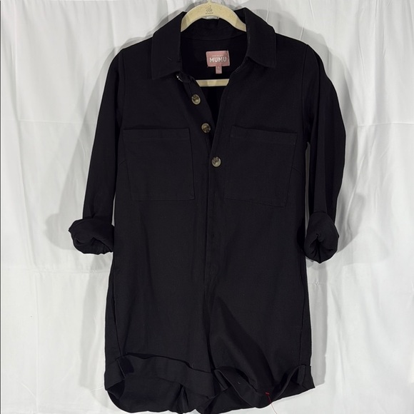 SHOW ME YOUR MUMU BLACK DENIM ROMPER SIZE S - Picture 3 of 12